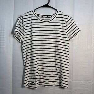 J Crew Girlfriend Tee Striped Cotton T Shirt Womens Size Medium